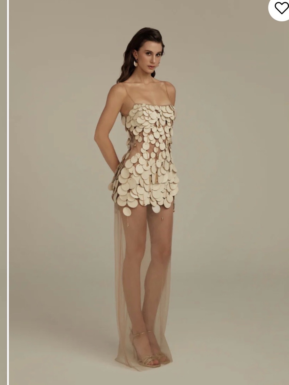 POEM, seraphina dress. Cream Embellished Women’s Dress